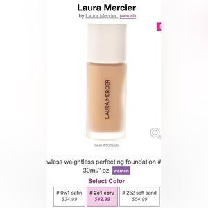 Laura Mercier Real Flawless Weightless Perfecting Foundation 2C1 Ecru